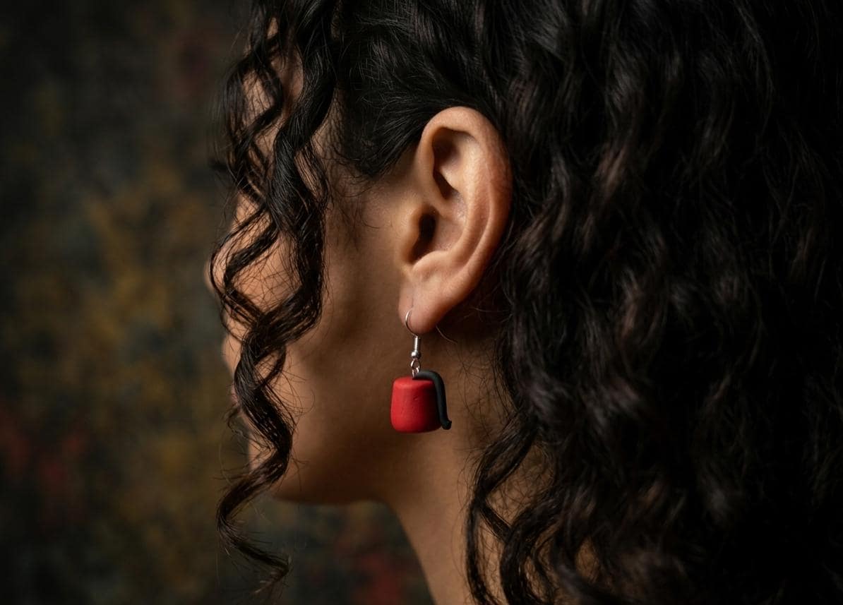 Tarboush Earrings – Handmade Polymer Clay