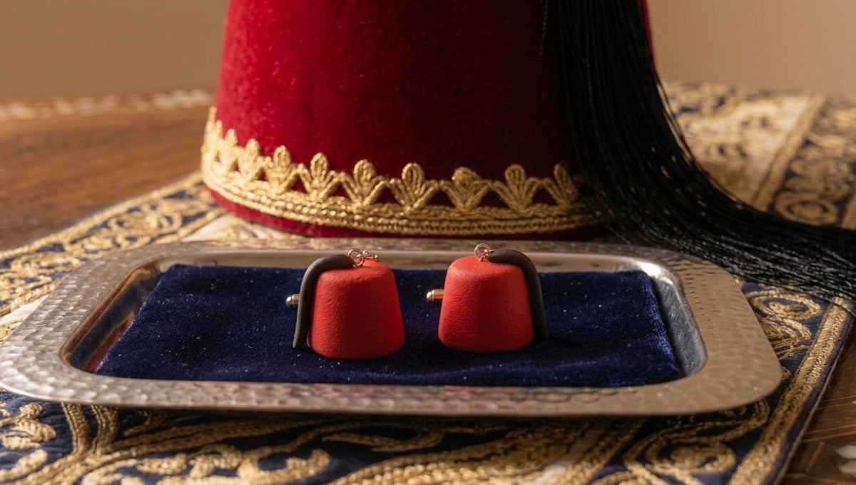 Tarboush Earrings – Handmade Polymer Clay